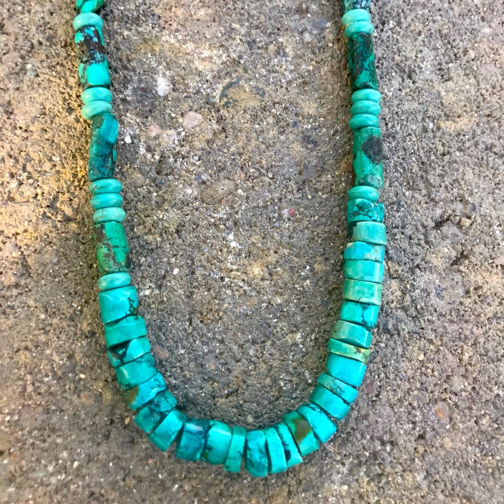 High Quality Turquoise and Bronze Heishi Necklace